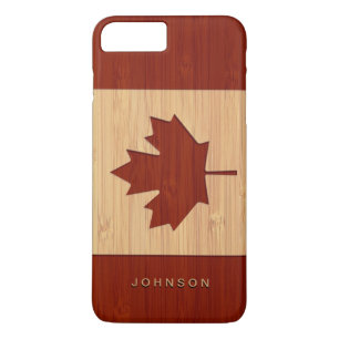 Bambusblick graviertes Kanada-Flaggen-Ahornblatt Case-Mate iPhone Hülle