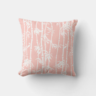 Bambusbraun in Rosa und Weiß Kissen