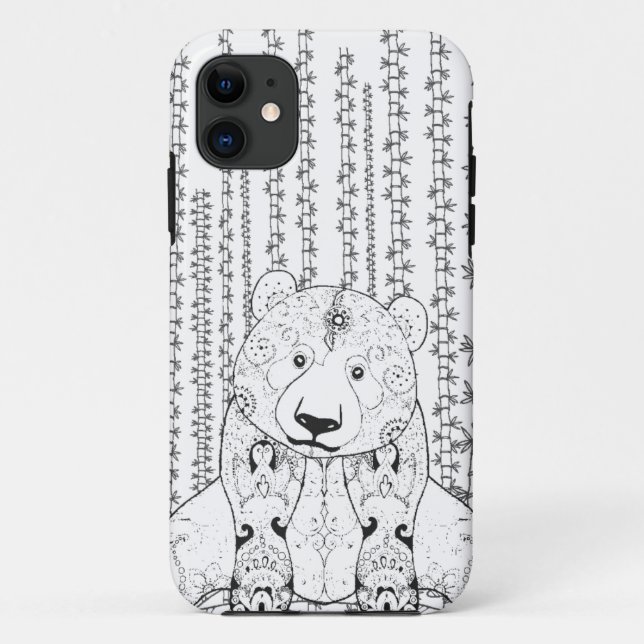 Bambuspanda-Gekritzel Case-Mate iPhone Hülle (Rückseite)