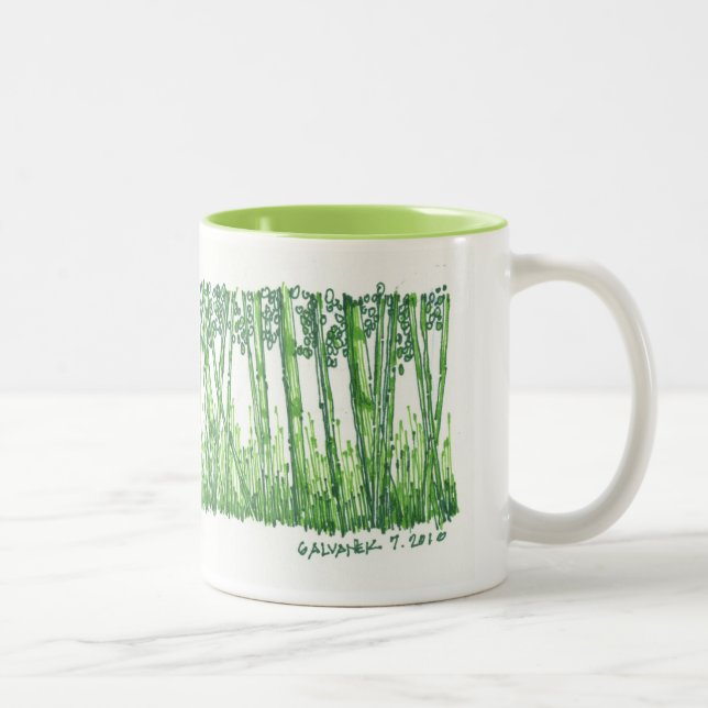 Bambusskizze-Tasse Zweifarbige Tasse (Rechts)