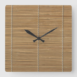 Bambusstrand-Matten-Quadrat-Uhr Quadratische Wanduhr