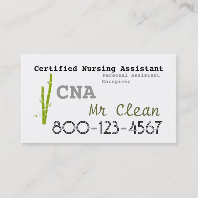 Bambusthema KANN Visitenkarteschablone Visitenkarte (Vorderseite)