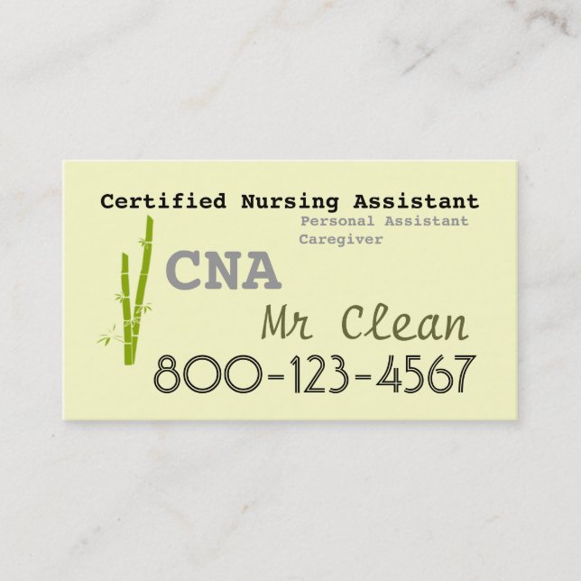 Bambusthema KANN Visitenkarteschablone Visitenkarte (Vorderseite)