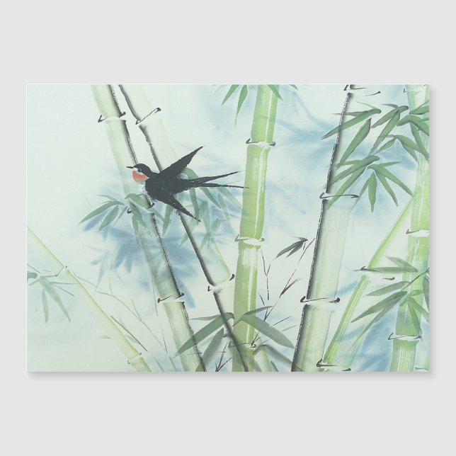 Bambuswald - grün magnetkarte (Vorderseite)