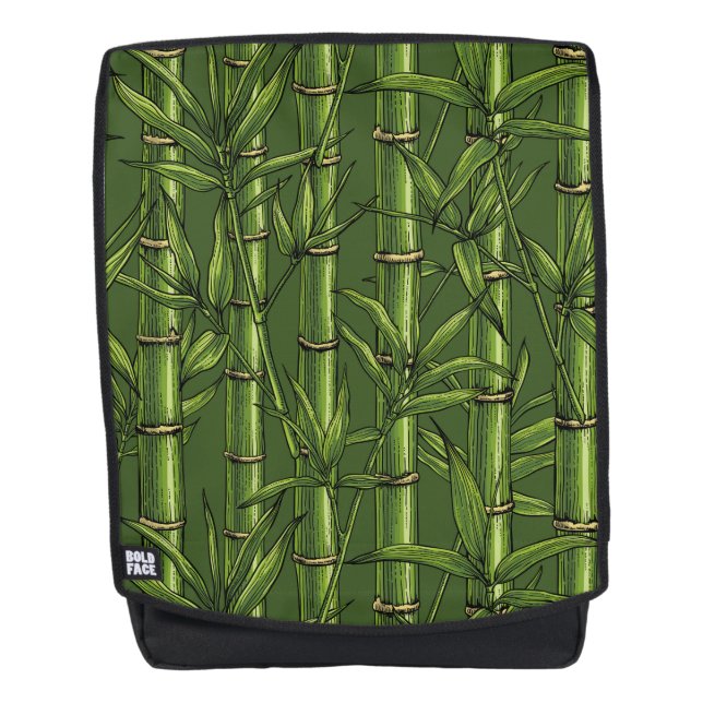 Bambuswald in Grün Rucksack (Vorderseite)