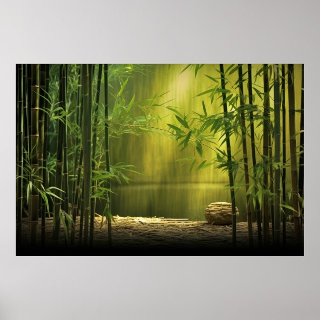 Bambuswald Ruhe Friedliche Natur Poster (Vorne)