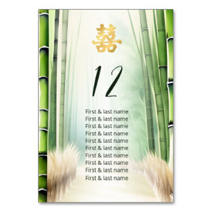 Bambuswälder Moderne Chinesische Hochzeit Tischnummer