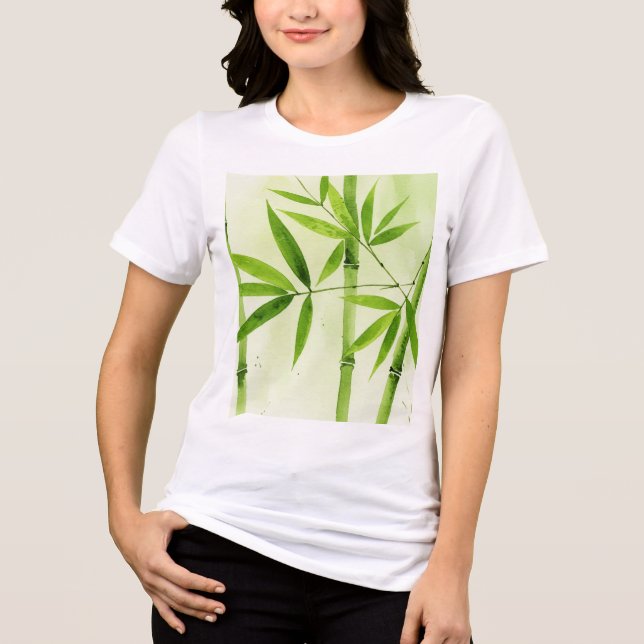 Bambuszweige Tri-Blend Shirt (Vorderseite)