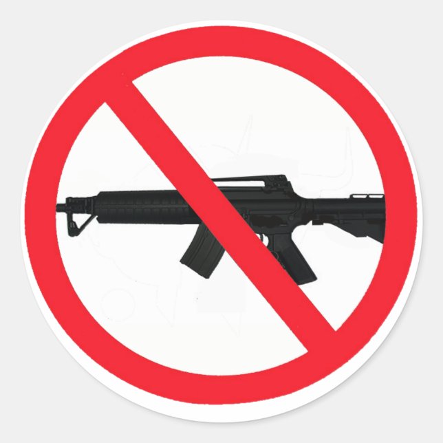 Ban Assault Waffen Runder Aufkleber (Vorderseite)