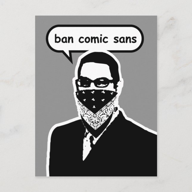 Ban Comic Sans Postkarte (Vorderseite)