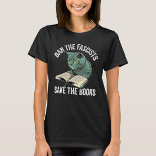 Ban Die Faschisten Rettete das Buch Wurm Nerd 1 T-Shirt