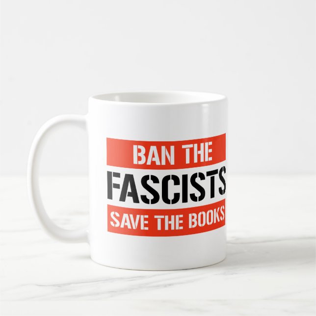 Ban die Faschisten Rettete die Bücher Kaffeetasse (Links)