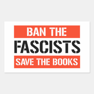 Ban die Faschisten Rettete die Bücher Rechteckiger Aufkleber