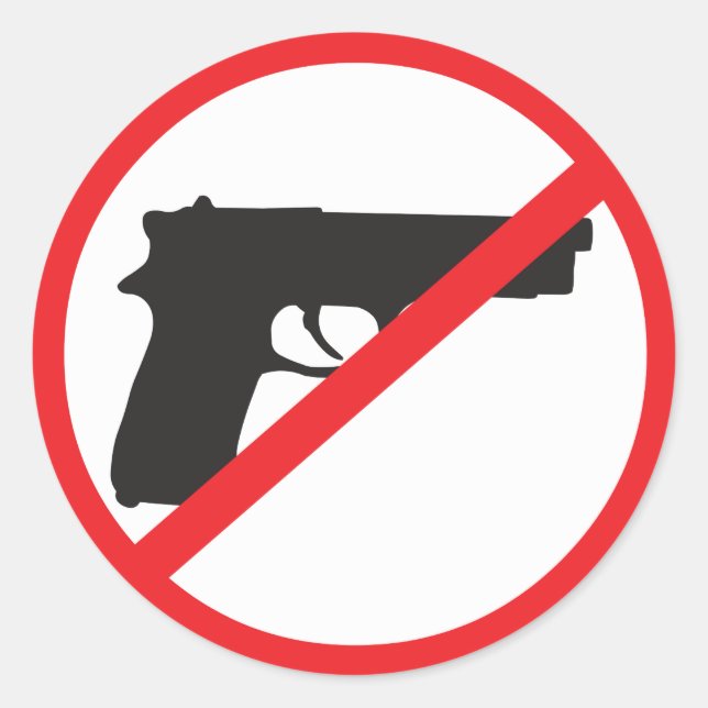 Ban Guns Anti-Gun Pacifist Runder Aufkleber (Vorderseite)