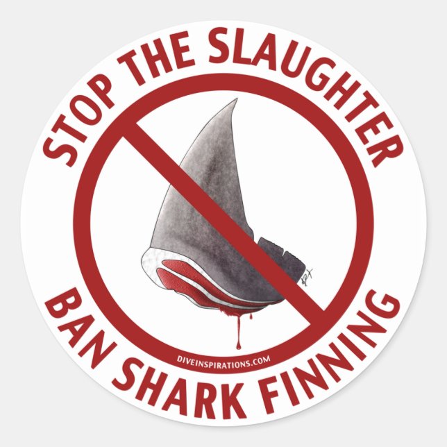 Ban Shark Finning Sticker (Vorderseite)