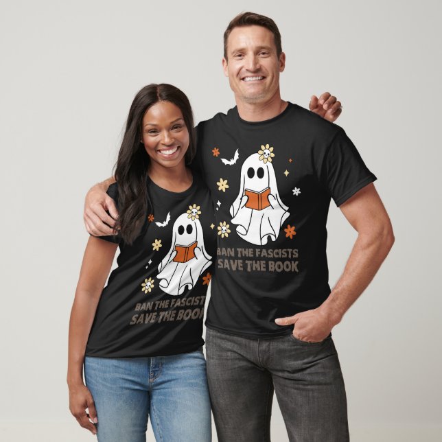 Ban The Fascists Save The Book Boo Halloween T-Shirt (Unisex)