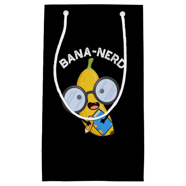 Bana-Nerd Funny Fruit Nerd Pun Dark BG Kleine Geschenktüte (Vorderseite)