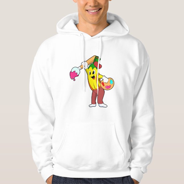 Banana als Maler mit Pinsel Hoodie (Vorderseite)
