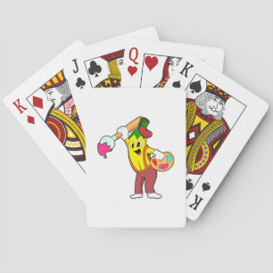 Banana als Maler mit Pinsel Spielkarten
