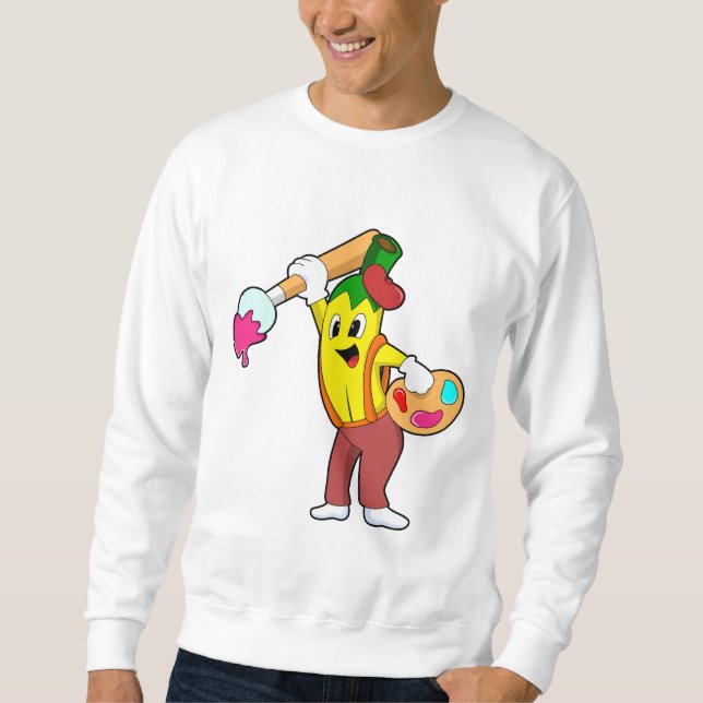 Banana als Maler mit Pinsel Sweatshirt (Vorderseite)