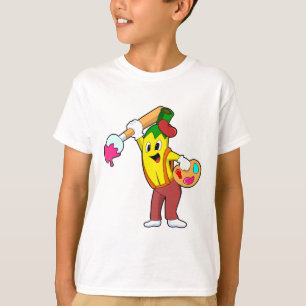 Banana als Maler mit Pinsel T-Shirt