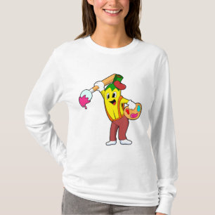 Banana als Maler mit Pinsel T-Shirt