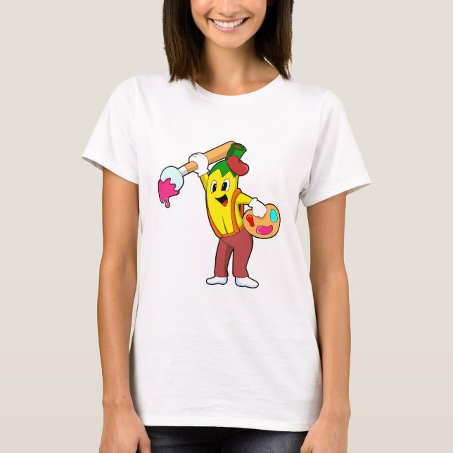 Banana als Maler mit Pinsel T-Shirt (Vorderseite)