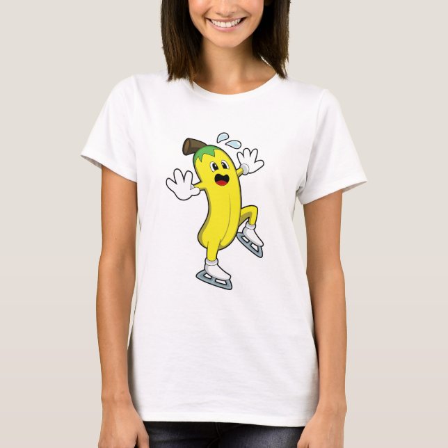 Banana at Ice Skaten mit Ice-Skaten.PNG T-Shirt (Vorderseite)
