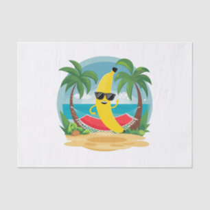 Banana auf der Hängematte am Strand Seidenpapier