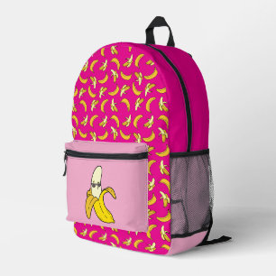 Banana-Backpack Hot Pink Summer Bag Bedruckter Rucksack