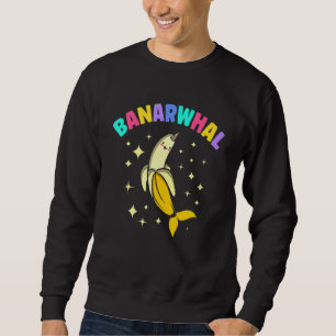 Banana Banarwhal Narwhal Unicorn Fisch Kids Boy Gi Sweatshirt