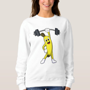 Banana bei Strandtraining mit Barbell Sweatshirt