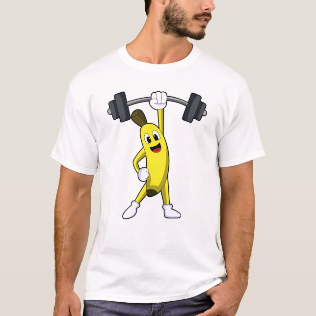 Banana bei Strandtraining mit Barbell T-Shirt (Vorderseite)
