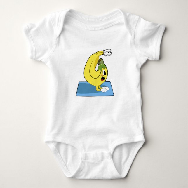 Banana bei Yoga auf Yoga-Matte Baby Strampler (Vorderseite)