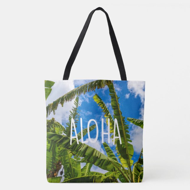 Banana-Blätter, Grove Farm Hawaiian Aloha Beach Ba Tasche (Vorderseite)
