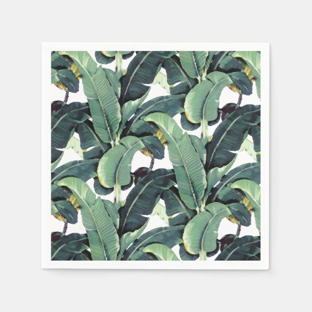 Banana Blätter Palm Tree Tropical Paper Napkins Serviette (Vorderseite)