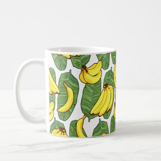 Banana-Blätter: tropisches Fruchtmuster Kaffeetasse (Links)