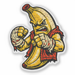 Banana Brawler — Vintage Retro Street Fighter  Aufkleber
