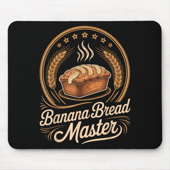 Banana Bread Master Baker Chef Humor Fall Baking L Mousepad (Vorne)
