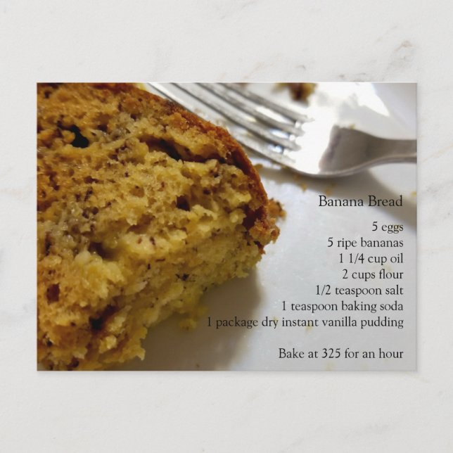 Banana Bread Recipe Postkarte (Vorderseite)