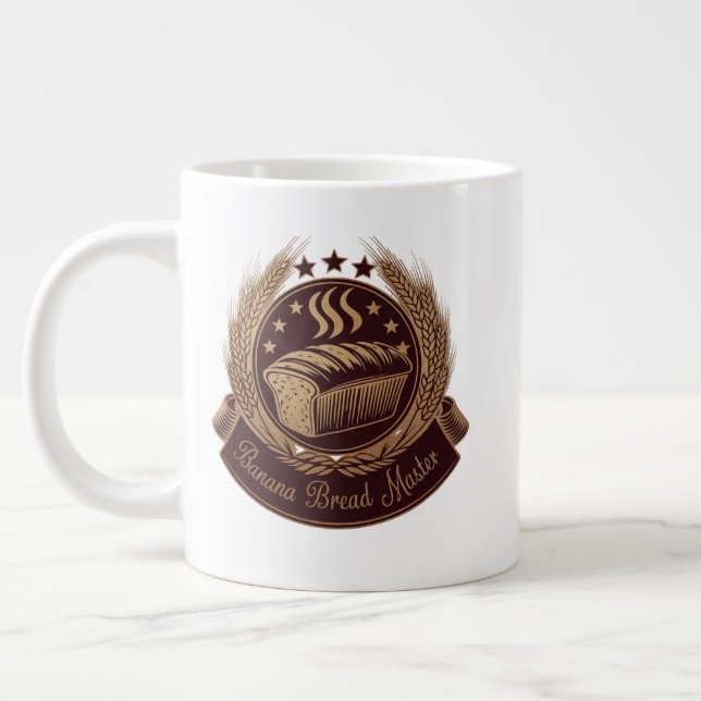 "Banana Broad Master Emblem - Rustikale Bäckerei L Jumbo-Tasse (Links)