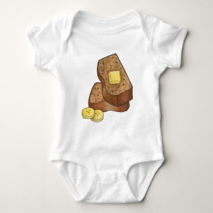 Banana Brot Loaf Slice Butter Backfood Baby Strampler