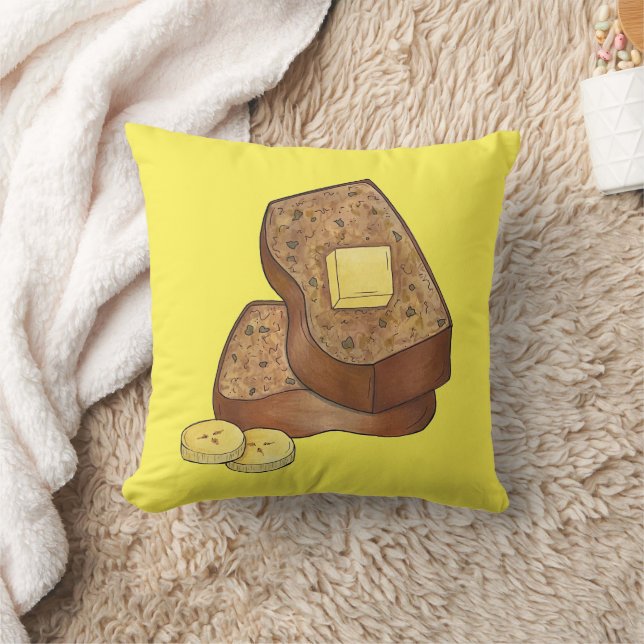 Banana Brot Loaf Slice Butter Backfood Kissen (Decke)