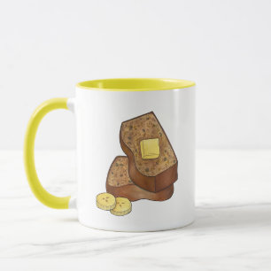 Banana Brot Loaf Slice Butter Backfood Tasse