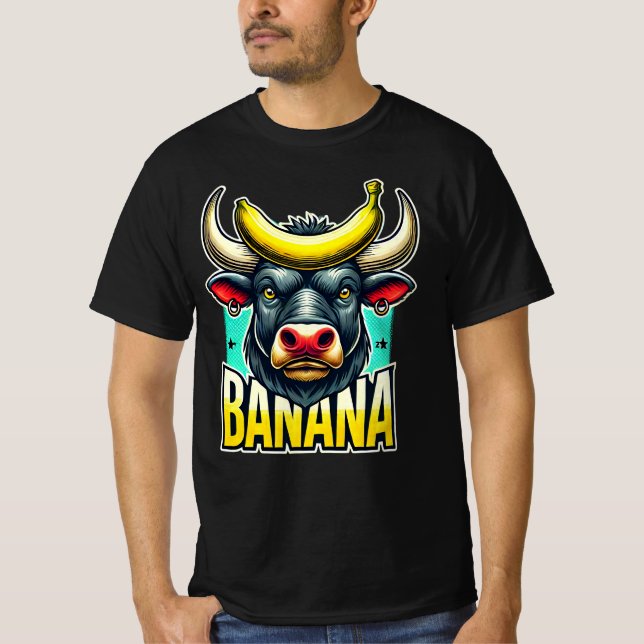 Banana Bull - absurdes Tierdesign für Witzbolde T-Shirt (Vorderseite)
