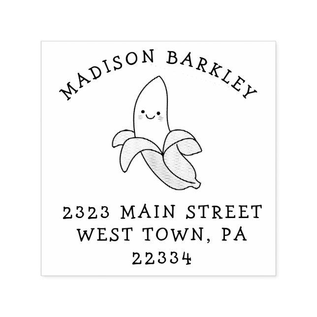 Banana Cartoon Kids Permastempel (Design)