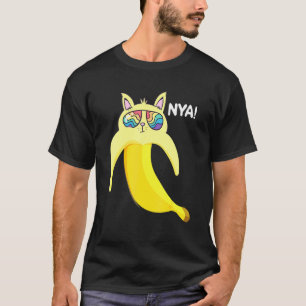 Banana Cat Nya Kitten Tropical Frucht Banana T-Shirt