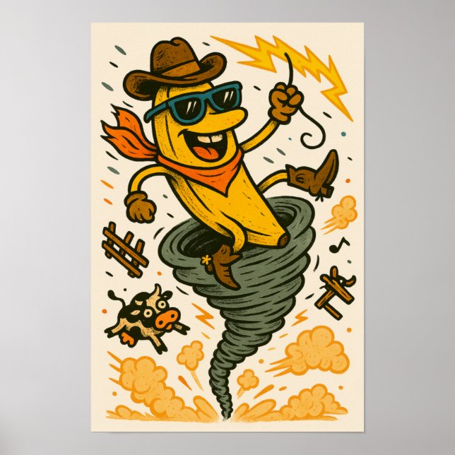 Banana Cowboy Tornado Poster (Vorne)
