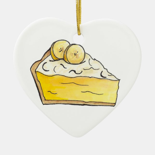 Banana Cream Pie Slice Koch Feinschmecker Keramik Ornament (Vorne)