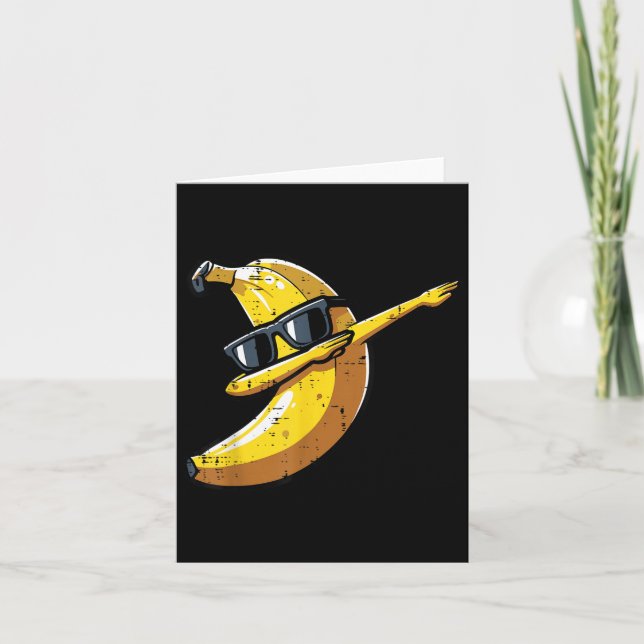 Banana Dab Sungles Niedlich Fruchttanzjungs Kinder Karte (Vorderseite)